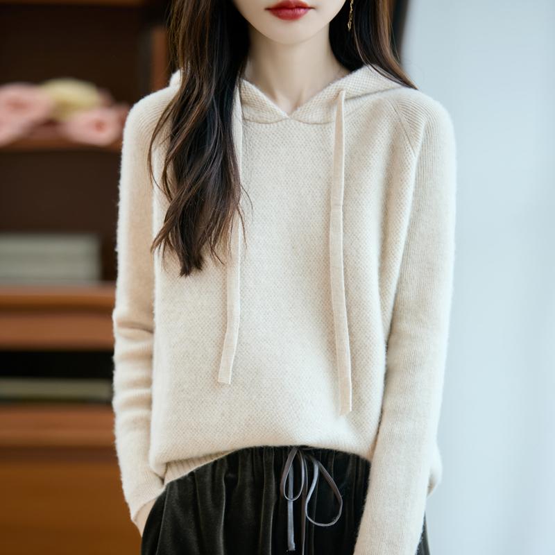 Women's cashmere sweater Qinghe cashmere 30% cashmere 70% wool autumn and winter pullover warm and fashionable