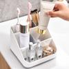 6-Compartment Plastic Toothbrush Holder Soap Dish Wall Mount Bathroom Organizer