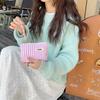 Canvas Striped Makeup Bag With Portable Storage For Daily Use