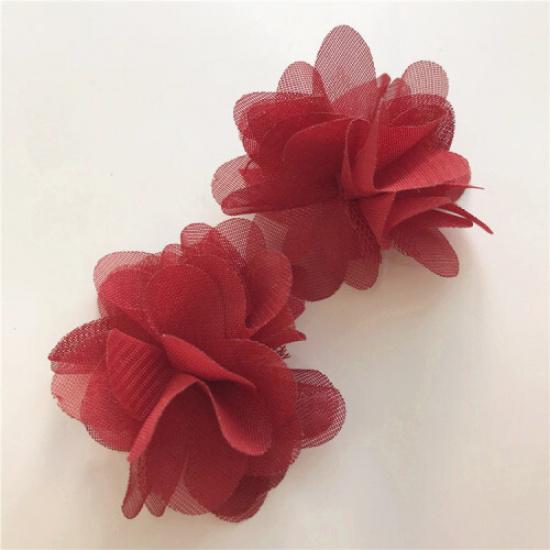 20pcs DIY Chiffon Flowers Mesh Floral Craft for Wedding Dress Hat Material Decor