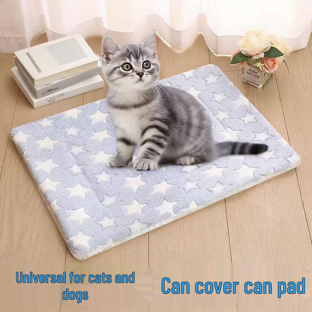 Four Seasons Thickened Plush Pet Mat: Cozy Bed & Blanket for Cats and Dogs