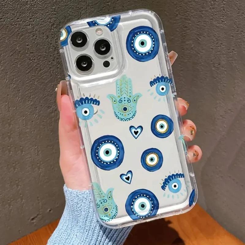 Fashion Lovely Eyes Clear Soft Silicone Case For iPhone 17 13 14 15 16 Pro Max 11 12 7 8 Plus X XR XS MAX Soft Shockproof Cover