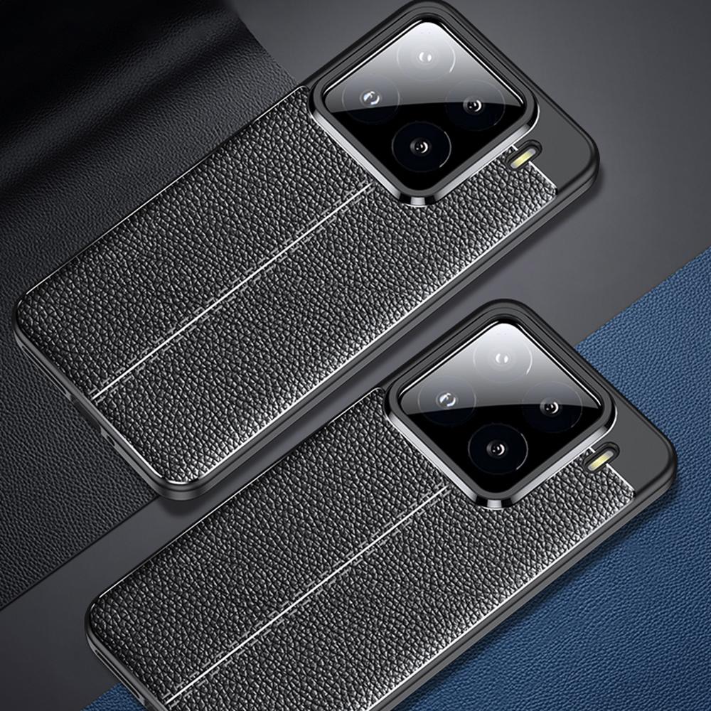 Für Xiaomi 15 Hülle Litschi-Textur TPU Flexible Handyhülle,Schwarz