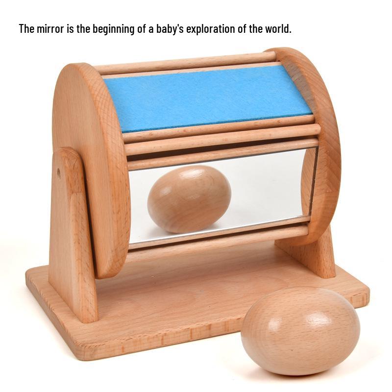 Beech Wood Rainbow Drum: Montessori Color Recognition Toy for Infants & Toddlers (0-3 Years).