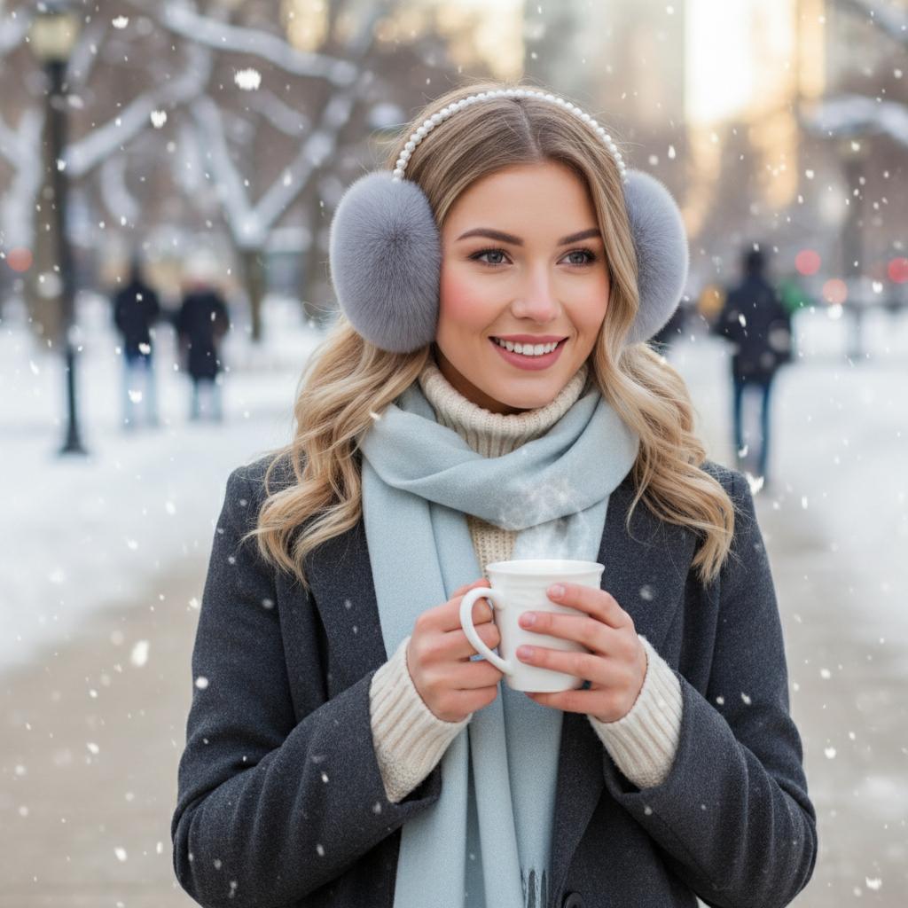 Plush Fur Ear Muffs for Women Winter Warm Fleece Ear Warmers Soft Plush Cold Weather Ear Protectors