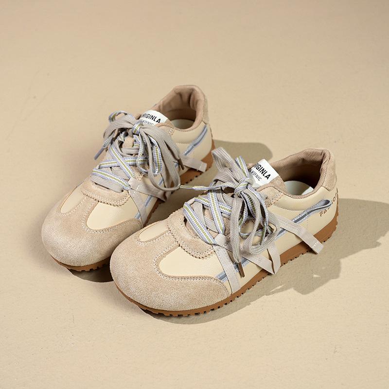 Ballet Wind Super Soft Sole German Training Shoes Women's 2025 Summer New Light and Breathable Casual Color Matching Lace-up Forrest Gump Shoes Board