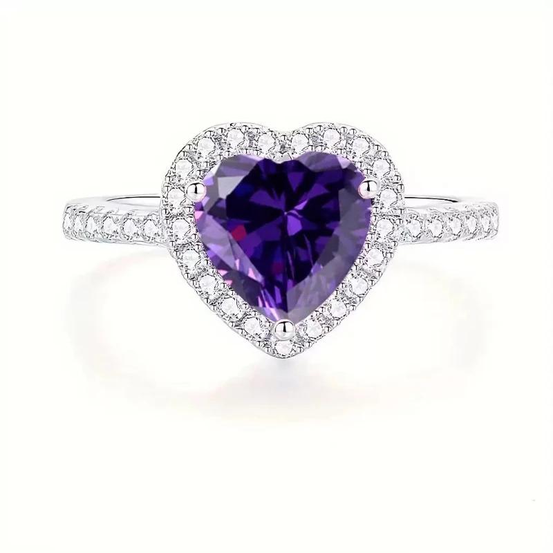 New Japanese and Korean Ring for Women, Moissanite Simple Love Ring for Women