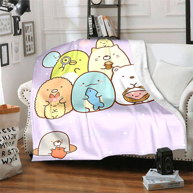 1pc Blanket Sumikko Gurashi Print Design, Lightweight Blanket for Sofa, Bed- Soft &Warm, Gift for All Seasons like Christmas, Halloween