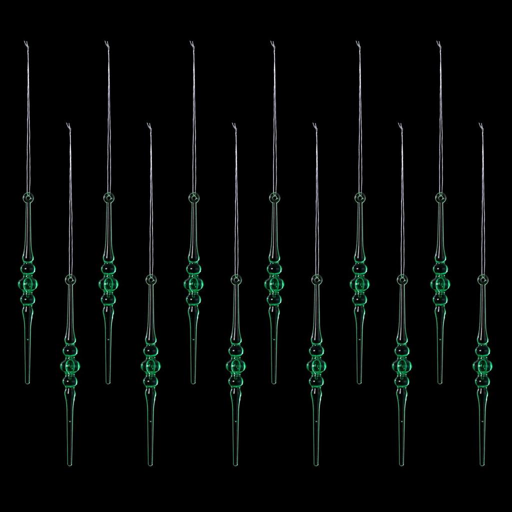 12 Pcs Multi-color Acrylic Icicle Ornament Set for Christmas Tree Decorations