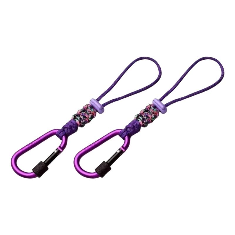 23 cm Utility Cord with Metal Hook, Outdoor Bottle Carry Set 2 Pack, for Camp Trail Bag Travel and Daily Gear Use