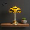Goth Chic Office Desk Decor Stained Glass Black Bat Table Lamp Vintage Resin Retro Small Decorative Light for Mantel Halloween Gothic Bedside