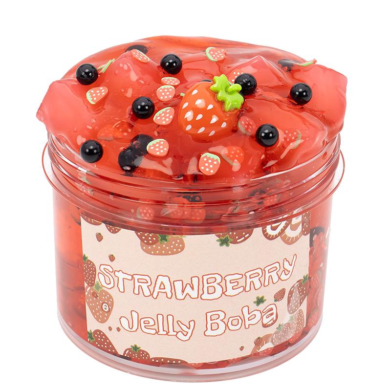 70/300Ml Large Capacity Crystal Slime Kit Fruit Jelly Boba Clear Crunchy Slime Kids' Colorful Non-Sticky Clay Stress Relief