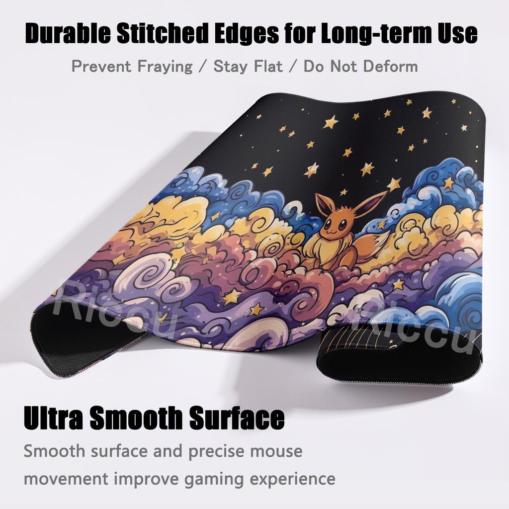 Game Card Pad Anime Gaming Keyboard Pad Pokemon Eevee Mousepad Gamer Mouse Pad HD E-Sports Extended Desk Mat PC Cabinet Tablemat