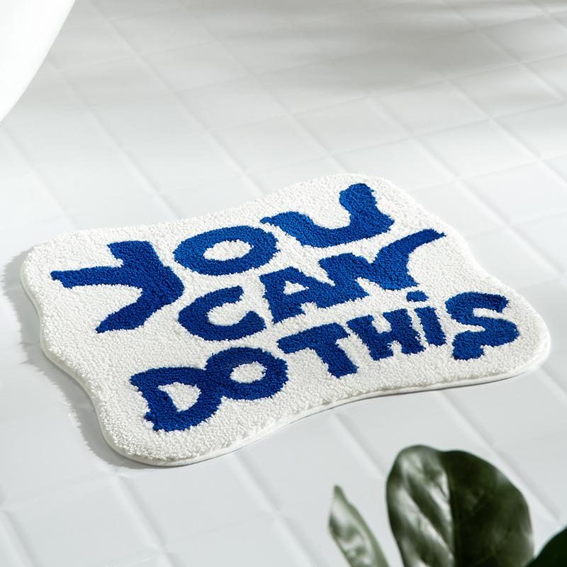 Inyahome You Look Good Bathroom Mat Green Tufted Shaggy Cute Funny Door Kitchen Mats Carpet Microfiber Mat Bathroom Rugs 25”x21”