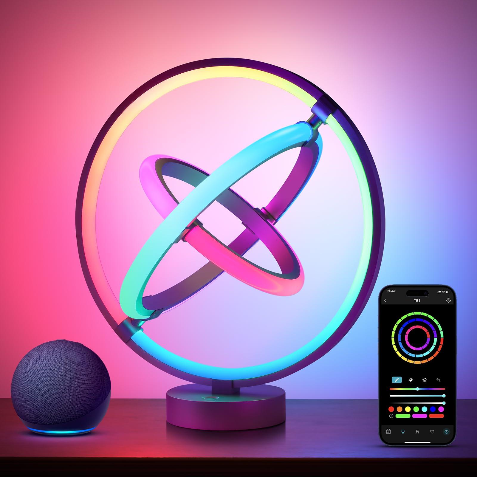 

Настольная лампа Lepro TB1 AI, Настольная лампа, Светодиодная настольная лампа, AI освещение [Совместима с Alexa, Цвета радуги, 16 миллионов цветов, Голосовое управление, Музыка]