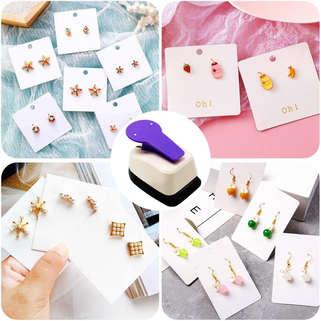 Precision Earring Card Punch - Multi-Purpose Hole Puncher Paper Crafts Perforator Tool For Jewelry Display,  Scrapbooking Card