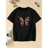 Colorful Butterfly Printed T Shirts Fashion Short Sleeve Kids Children's T-shirt Boys Girls Summer Spring Casual Top Tee Shirt