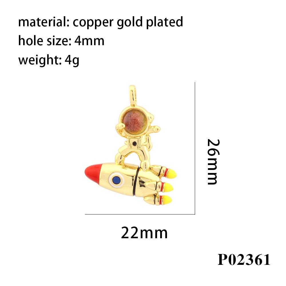 New Astronaut Crystal Pendant Necklace - Niche Cartoon Design, DIY Drop Oil Jewelry Accessories