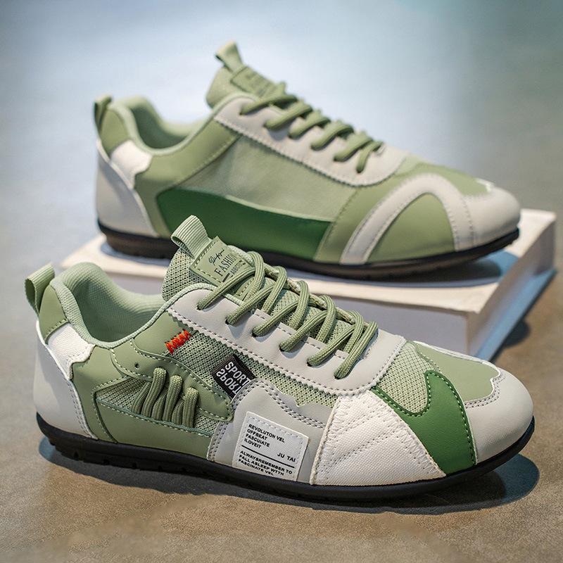 Men's Breathable Casual Sports Shoes - Comfortable Lace Up Shoes, Durable Fabric Upper and Stylish Contrasting Colors, Outdoor Activities