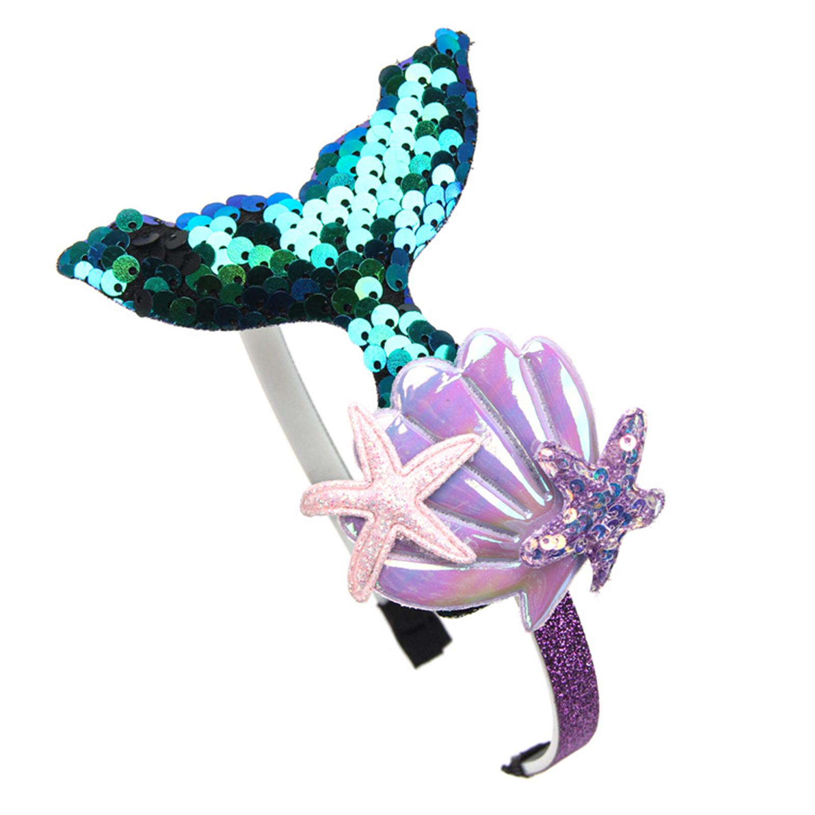 

Милая повязка на голову для девочек, повязка на голову в виде русалки с блестками, аксессуары для волос для маленьких девочек, головной убор ручной работы, праздничные атрибуты зелёный