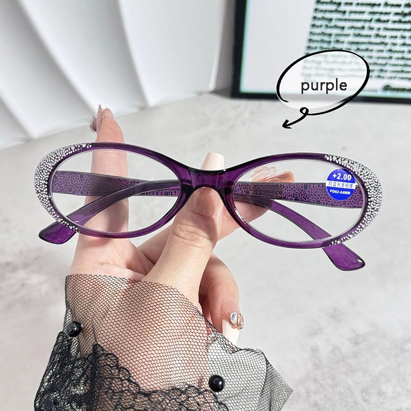 Damen Kleinrahmen Lesebrille Oval Blaulichtblockierend Alterssichtige Brillen Gestelle +1.0+1.5+2.0+2.5+3.0+3.5+4.0 Unisex