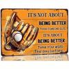 Vintage Baseball Tin Sign 8x12 Inch Rustic Metal Wall Decor Inspirational Quote Man Cave Garage Bar American Sport