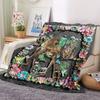 1Pc Mutatedcreatures Print Flannel Blanket, High quality Comfortable for All Seasons, Warmth and Comfort, Perfect for Christmas Gifts