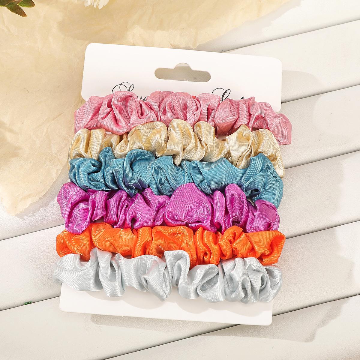 

AWAYTR Сатиновые повязки на голову смешанных цветов, эластичные, нейлоновые резинки для волос, резинки для хвостика для женщин, держатели для волос, резинки, головной убор