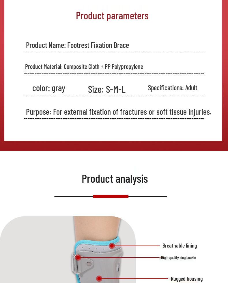 Adjustable Foot Drop and Ankle Rehab Brace for Post-Operative Support