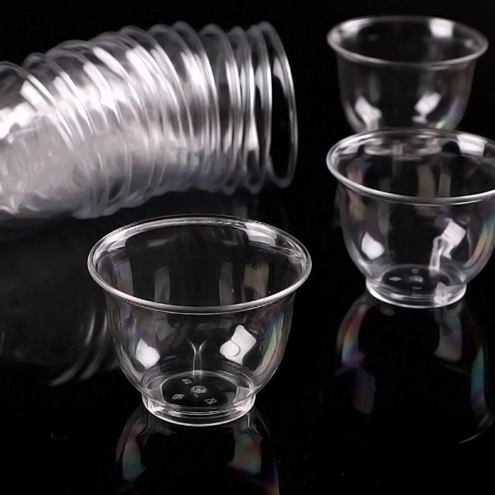 50pcs Disposable Shot Cup 60ml Kung Fu Tea Cup Drinkware Clear Plastic Tea Cup Office