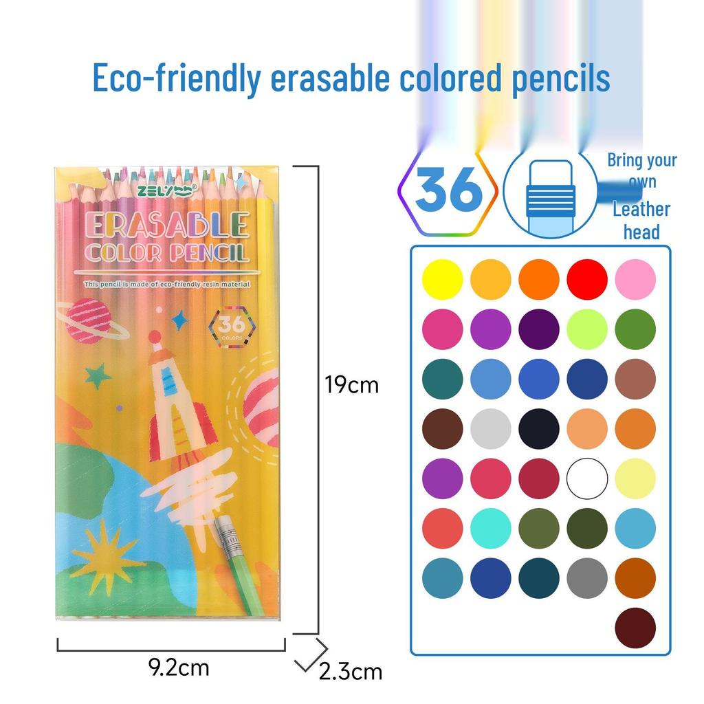 Zhenglin Erasable Colored Pencils – 24, 36, and 48 Color Sets for Children and Students Drawing and Coloring.