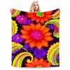 Colorful Floral Pattern Blanket with Bright Vibrant Flower Design for Home Blanket, Suitable for Use In the Bedroom, Living Room, On the Sofa