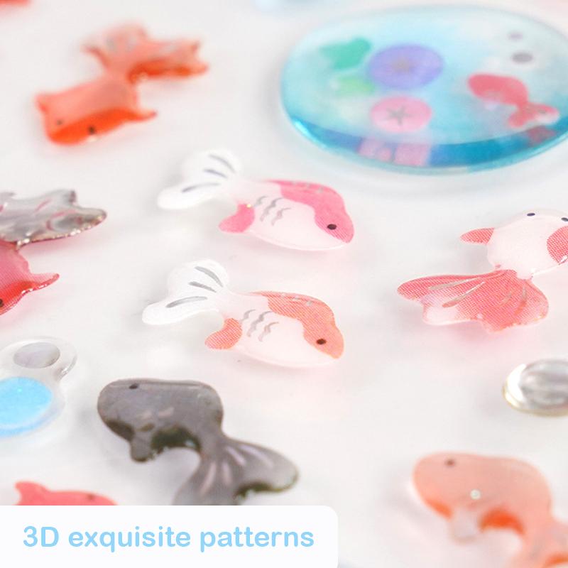Japan Goldfish Epoxy  Glue Sticker Phone Case Sticker Diary Notebook Decoration Creative Gifts