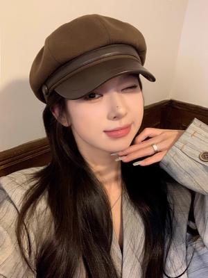 Nová Vlněná Čepice Dámská Černá Ležérní Retro Univerzální Malířský Baret Zvýrazňující Obličej Malá Badiánová Čepice