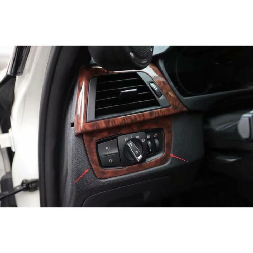 For BMW F30 F32 F33 F36 2013-2019 Wood Grain Headlight Control Button Cover Trim