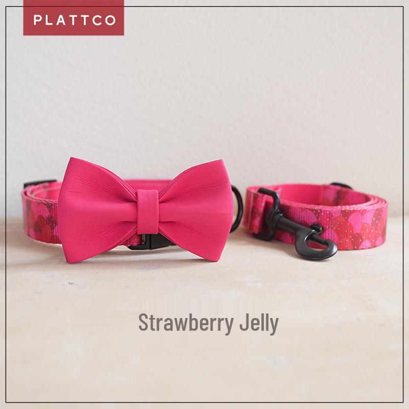 PLATTCO Strawberry Print Dog Collar & Leash Set - PDC322 Extra Large