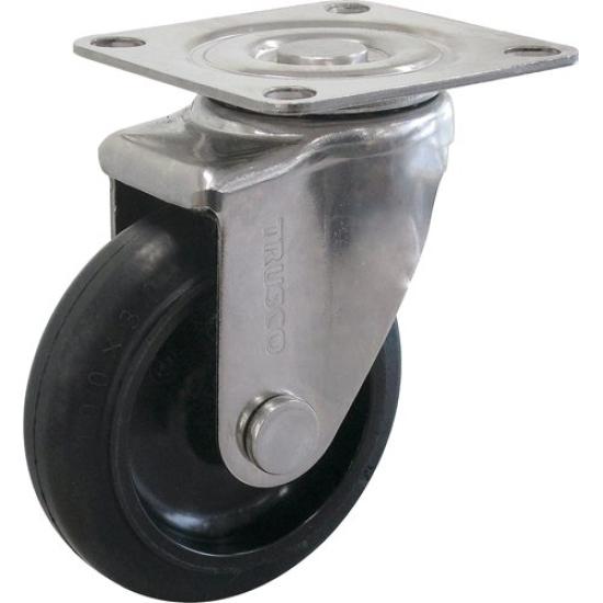 

TRUSCO TYS Series Steel Swivel Rubber All-Stainless Wheels, 100mm, TYS-SUS-100 чёрный