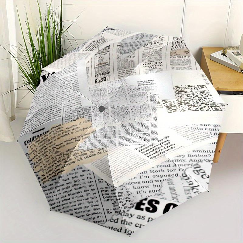Newspaper Companion Automatic Folding Umbrella Compact Lightweight For Outdoor Adventurest52