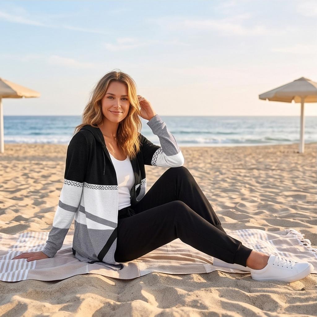 Women's Casual Printed Long Sleeve Sweatshirt and Pants Set Two Piece Outfit