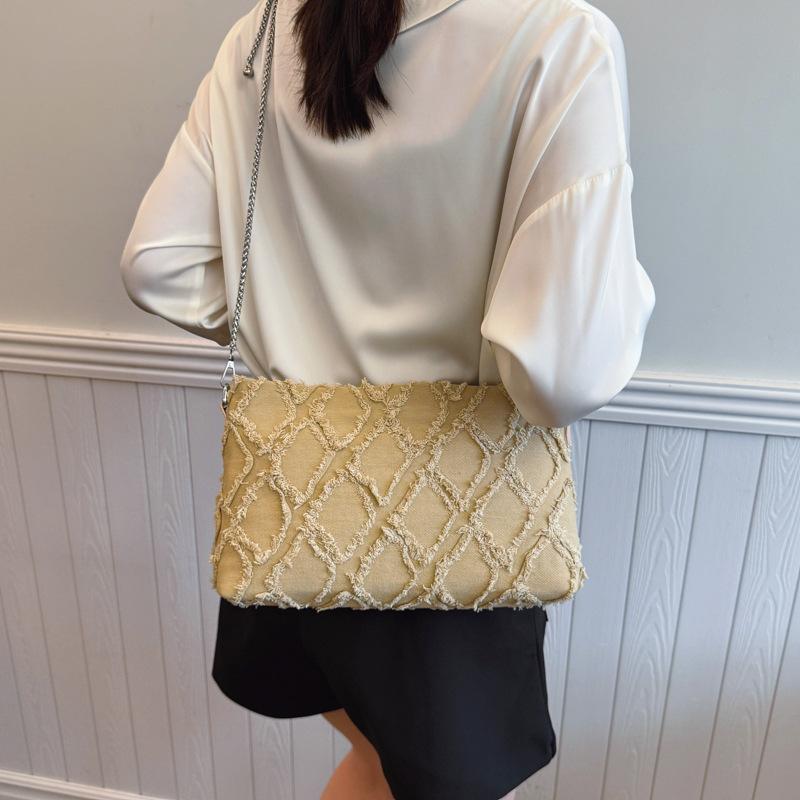 Denim Small Bag Women's 2025 Spring and Summer New Korean Version of Fashion Diamond Shoulder Bag Casual Versatile Envelope Bag