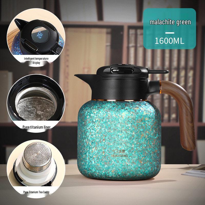Huaxiang Smart Titanium Tea Pot with Temperature Display - Large Capacity, Insulated for Stewing and Brewing Tea.