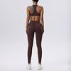 Yoga Bodysuit Women's Bra Nude Feel Sports Workout Clothes Training Dance One-Piece Hip Lifting Running Trousers Tight