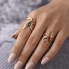Red Zircon Irregular Stainless Steel Rings Women Hollow Adjustable Rings  Women Accessories
