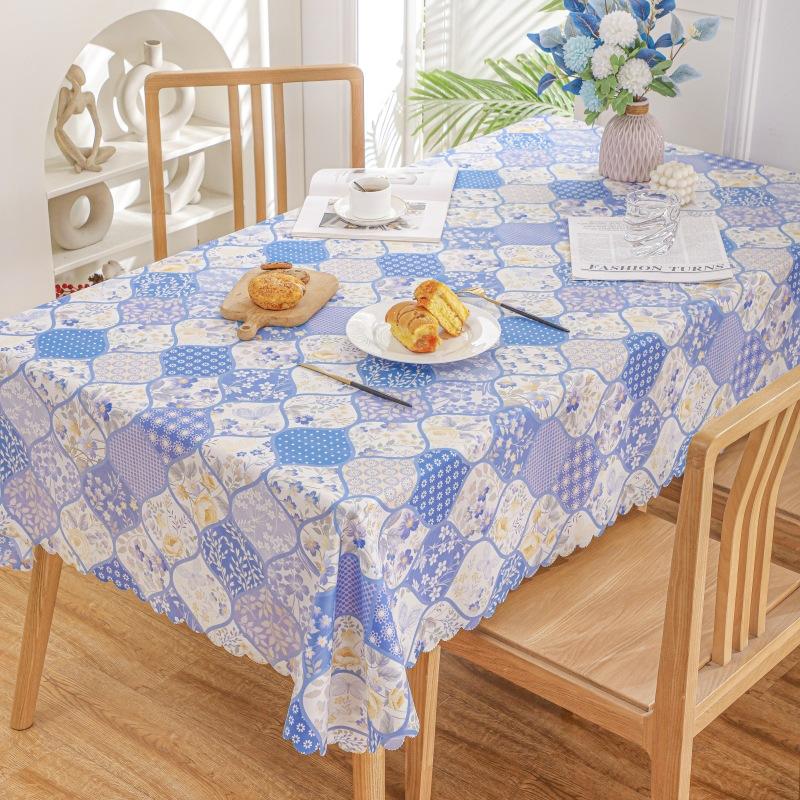 Home Decoration Waterproof and Oil Proof Tablecloth Pastoral Printed Pattern Flowers Geometric Rectangular Dining Table Cloths Kitchen Accessories