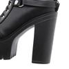 Hochwertige japanische Harajuku Gothic Cosplay Stiefel Frauen dicke Plattform Knöchel Schnalle Schnürung Wadenstiefel Reißverschluss hinten