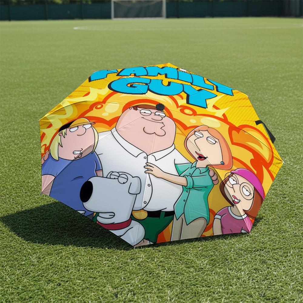 1 PC Automatic Folding Umbrella-Family Guy Pattern, Portable & Foldable Design with 8 Ribs, Christmas Birthday Gifts