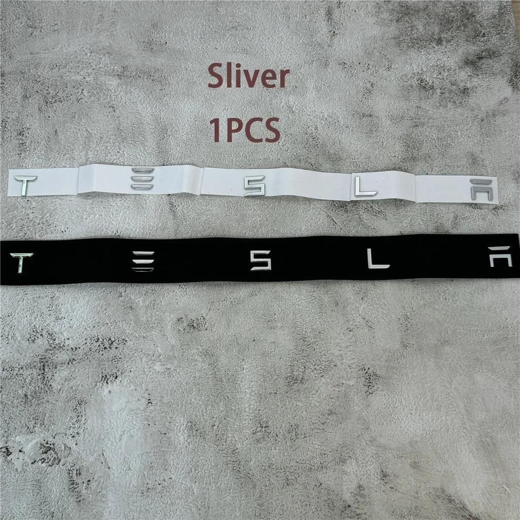 AAAIK1 Genuine 1PCS Premium Chrome Logo Badge Sticker for Tesla Model 3/S/X/Y - Rear Tailgate Exterior Decal Accessory