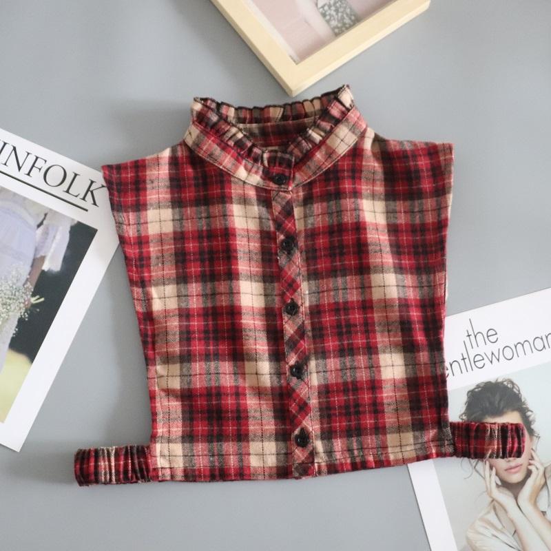 

Модный клетчатый ложный воротник для женщин, съемные воротники, новый хлопковый фальшивый воротник, галстук для рубашки, женский съемный дики, половинная рубашка для женщин