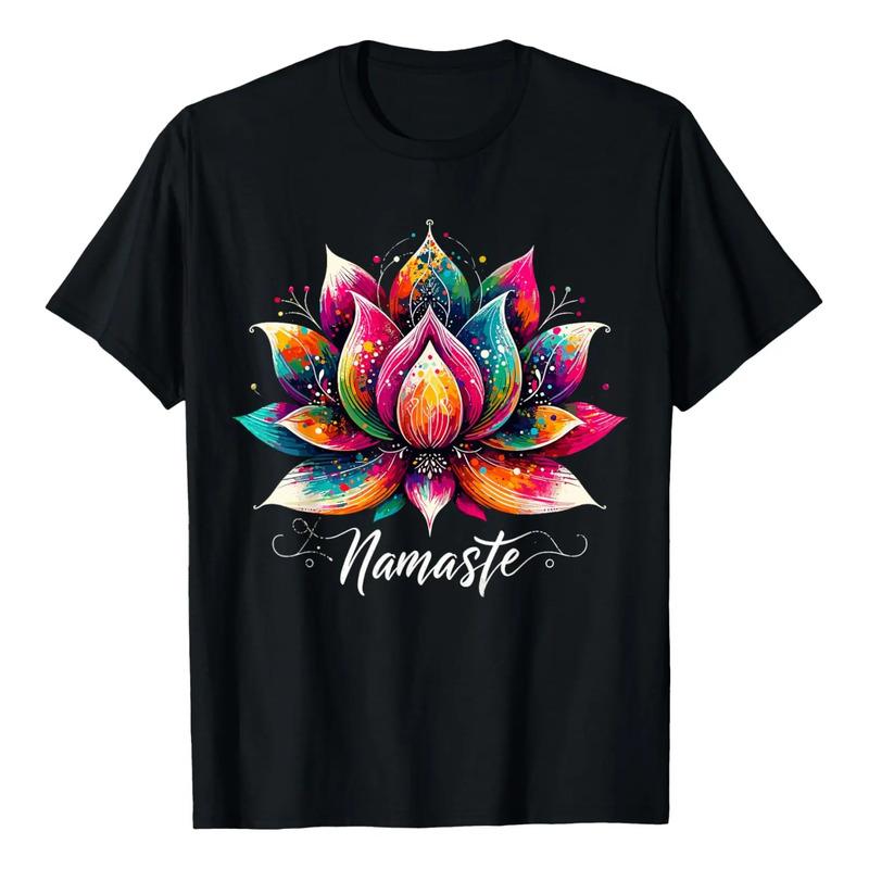 Camiseta Bohemia Zen Namaste Yoga Con Flor De Loto Para Medi S разноцветный