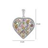 925 Sterling Silver Multi Tourmaline Heart Charm Pendant for Her